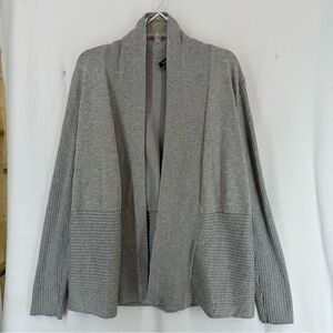 Verve Ami Open Front Cardigan Ribbed Sweater Women’s XL Grey